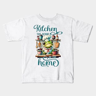 kitchen funny merch - frog chef Kids T-Shirt